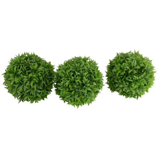 Solar Lighted Artificial Eugenia Topiary Balls Set, Warm White Lights By Northlight in Green | Michaels®